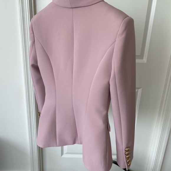 NEW!Double breasted jacket & pants pink beige suit - Picture 6 of 9